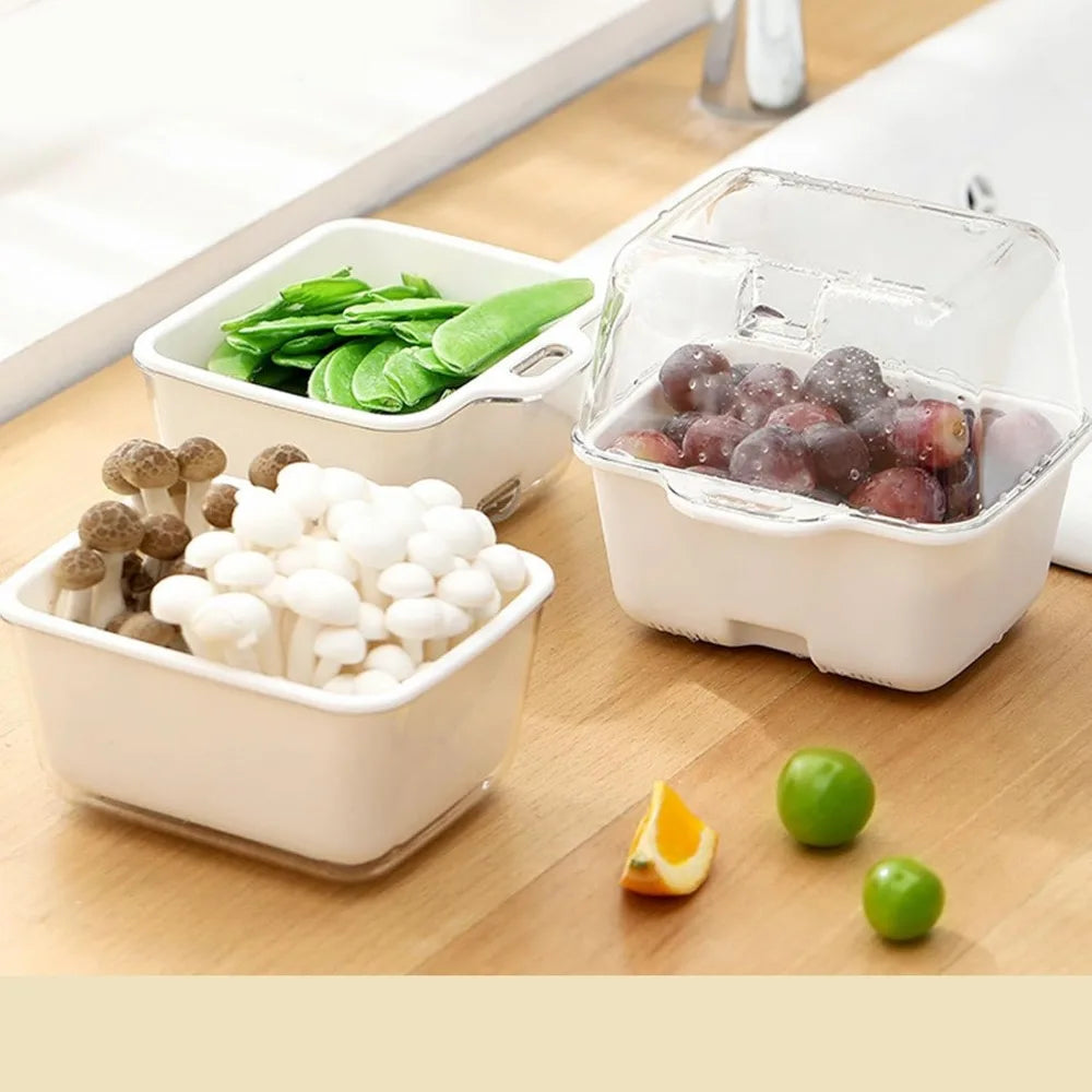 PP Kitchen Colanders Bowl Set, Includes Fruit Vegetable Strainer and Storage Bowl, Multiple Double Layer Strainer Basket for Was