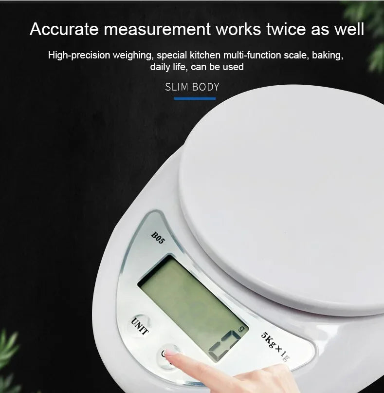 1pc 5kg Portable Digital Scale Scales Food Balance Measuring Weight Kitchen LED Electronic Scales
