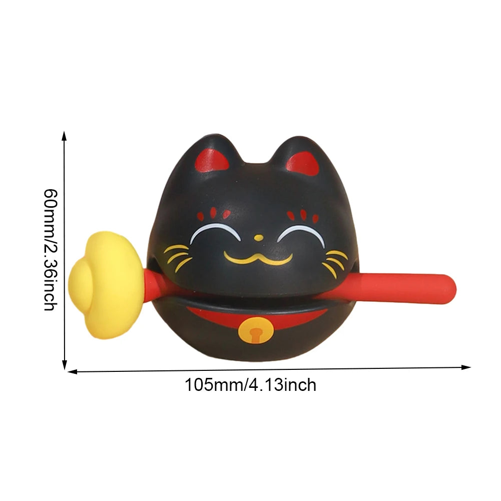 Decompression Wooden Fish Lucky Cat Wooden Fish Soundmaking Percussion Instrument Fortunate Wooden Fish Cat Figurines Decor