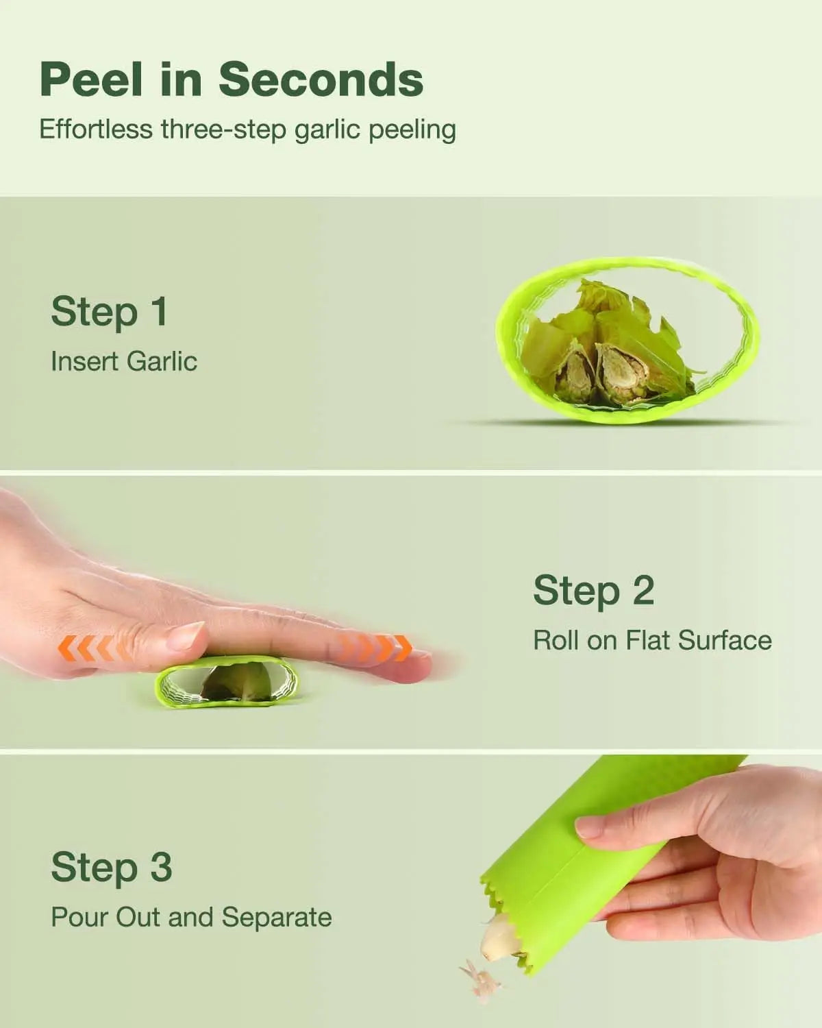 Garlic Press Rocker - Easy Squeeze Mincer & Crusher with Peeler, Effortless Kitchen Gadget for Fast Cooking, Dish Prep