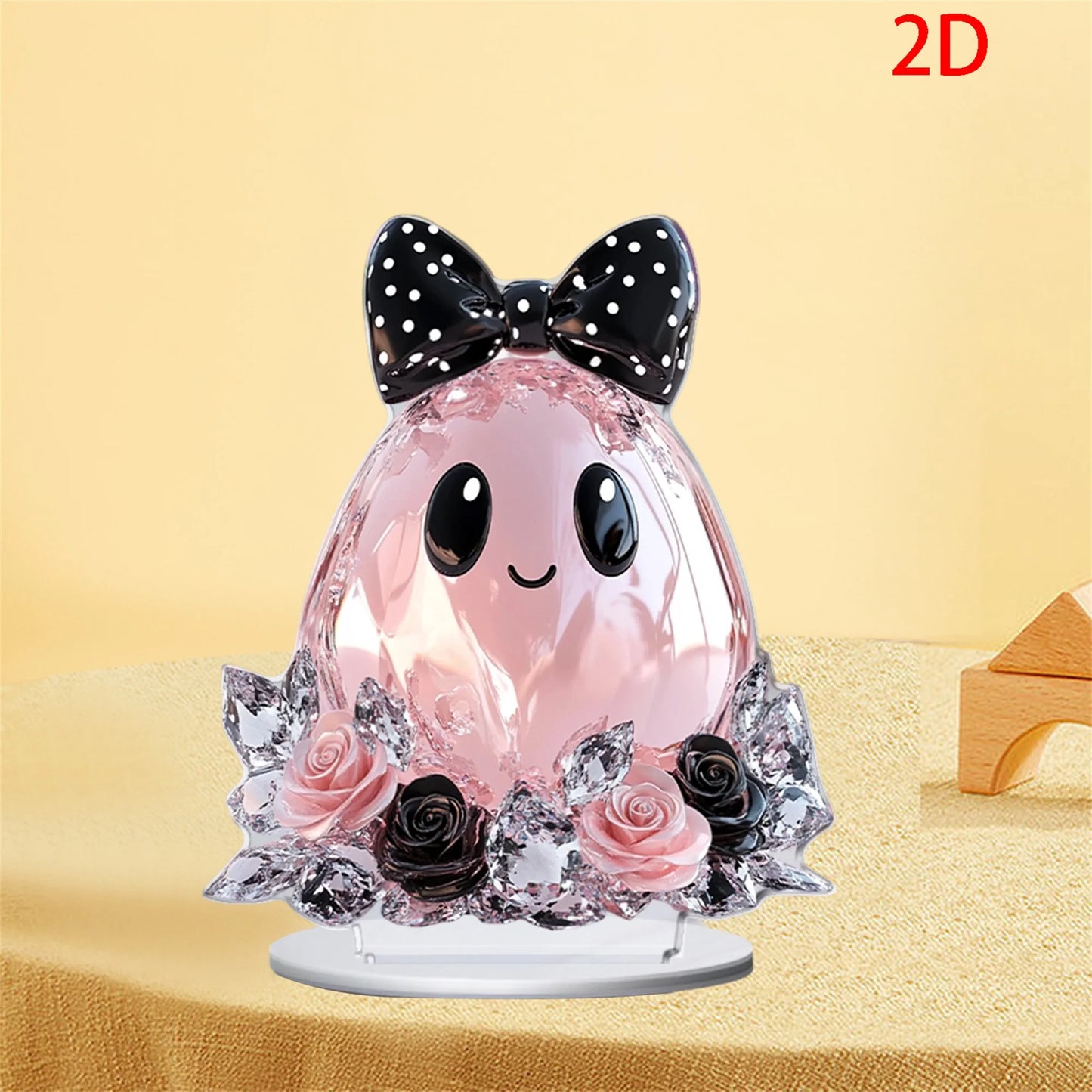 Halloween Party Decorations Spooky Acrylic Crystal Pumpkin 2D Flat Statue Ornament Table Centerpiece for Home Décor