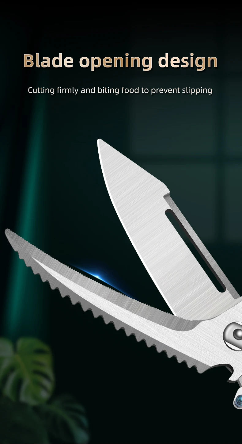 Heavy Duty Poultry Shears - A Must Have Kitchen Shears for Chicken and Meat Cutting - Stainless Food Kitchen Scissors