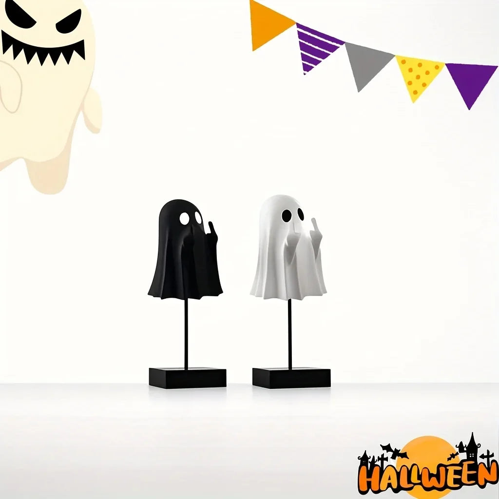 2pcs Small Ghost Scare You Creative Halloween Cute Ghost Ornaments for Home Office Party All Suitable