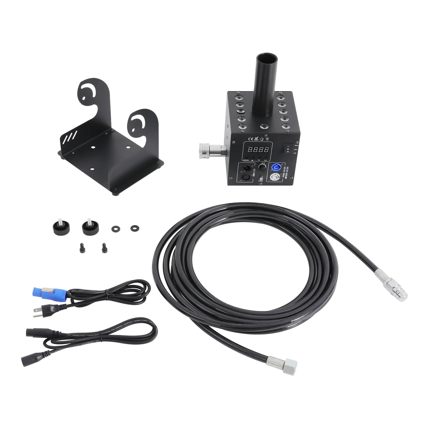 CO2 Fog Machine 110V with 12 LEDs 19.69-26.25ft Jet Effect, DMX Controlled for Parties, Stage, Halloween
