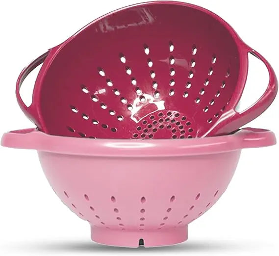 2-Piece Mini Colander Berry Baskets With Handles - Food Strainers For Kitchen - Small Colander For Berries, Strawberry & Grape