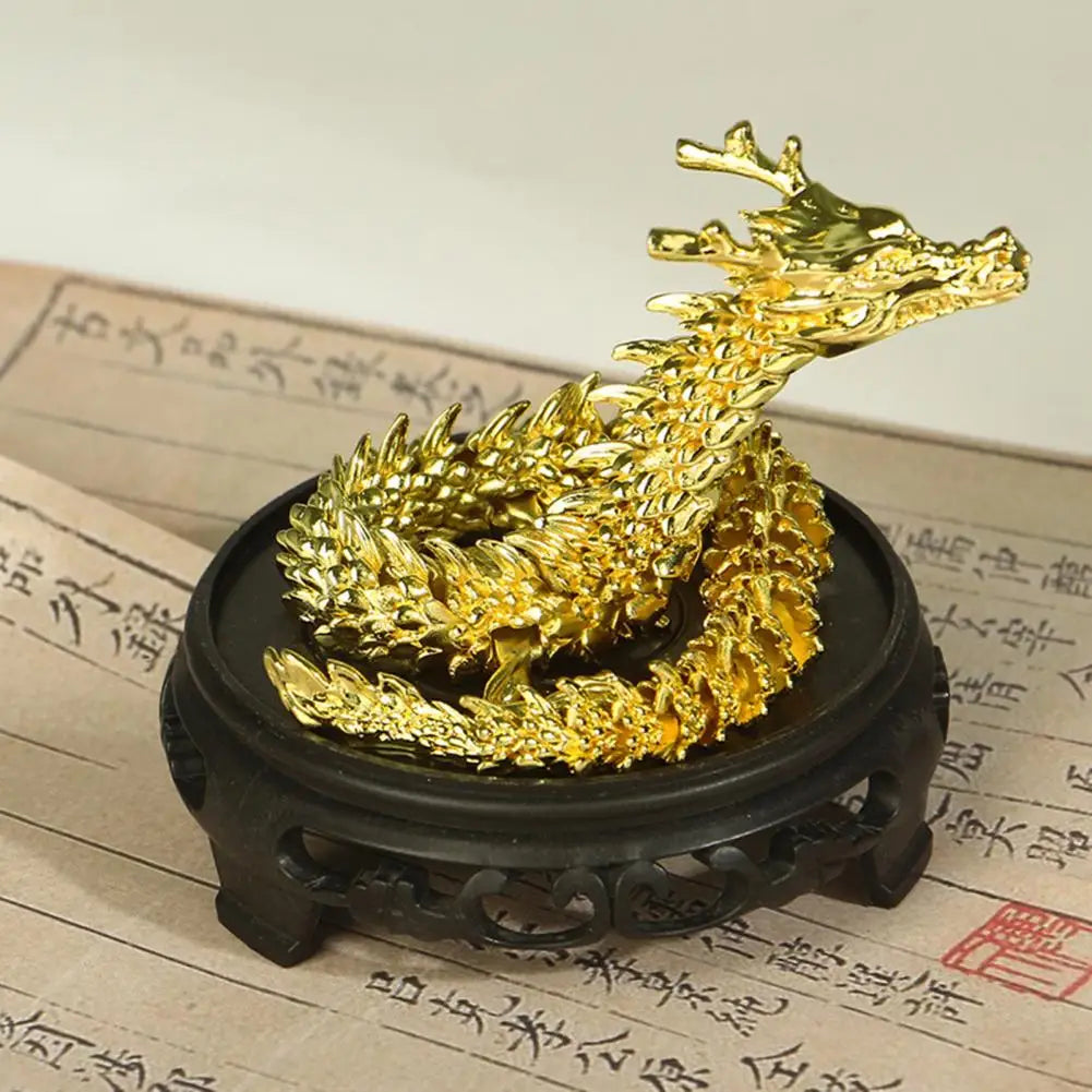 3D Printed Articulated Dragon Chinese Dragon Flexible Realistic Made Ornament Toy Model Home Office Decoration Decor