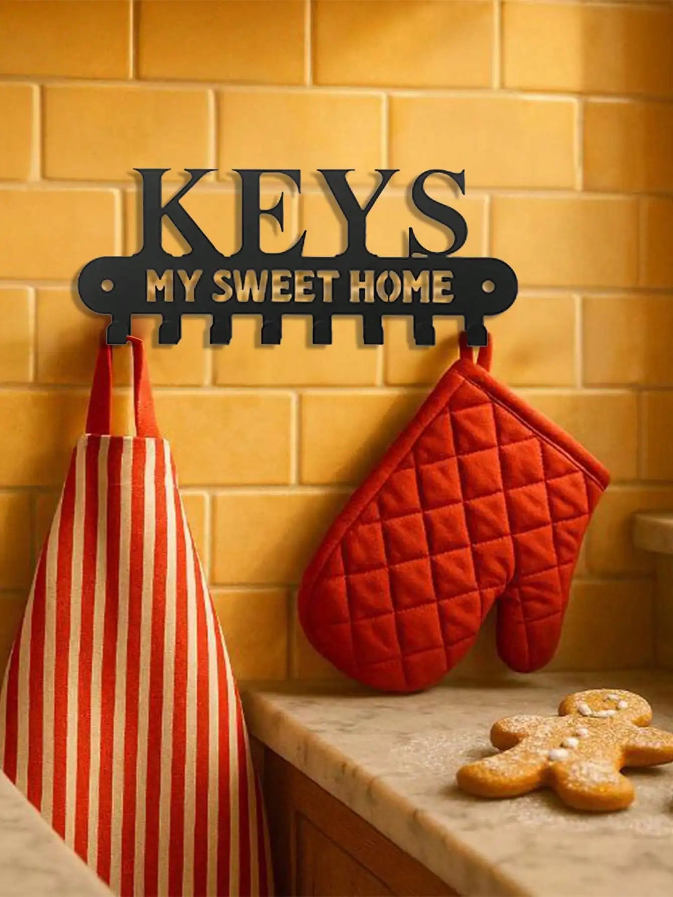 "Gothic Metal Key Holder – Wall-Mounted Rack | Dark Academia Decor | Housewarming Gift"