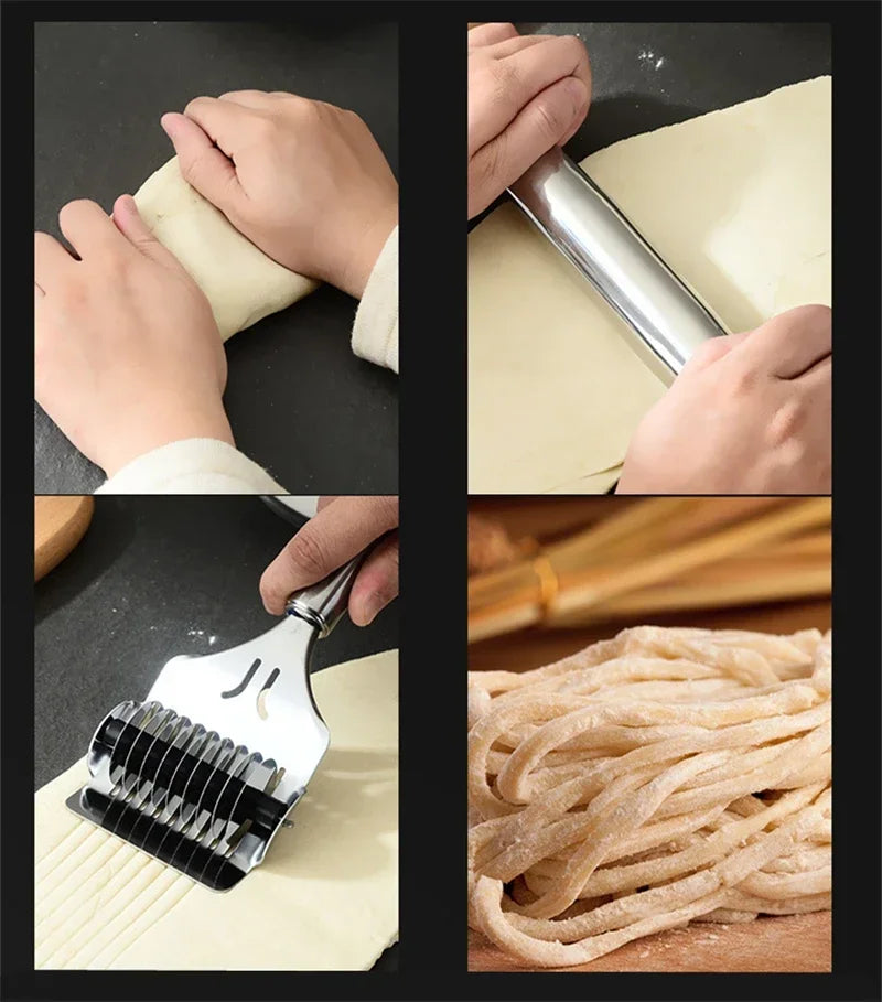 Stainless Steel Manual Noodle Cutter Rolling Spaghetti Maker Pressing Pasta Machine Kitchen Shallot Knife Cooking Accessories