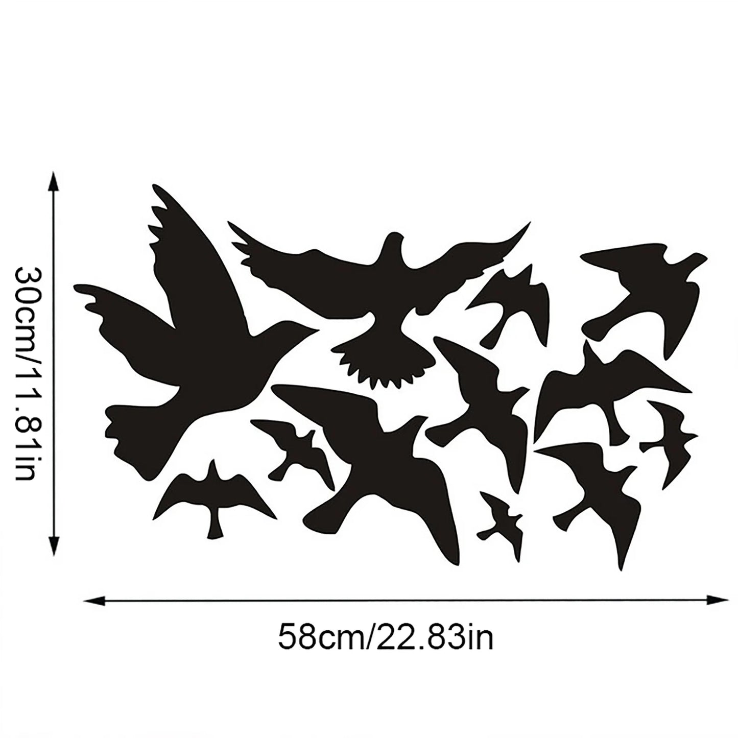 1-10sets Window Alert Bird Stickers Anti-Collision Fly Pigeon Wall Sticker Home Decoration Self-Adhesive Silhouettes Decal Decor
