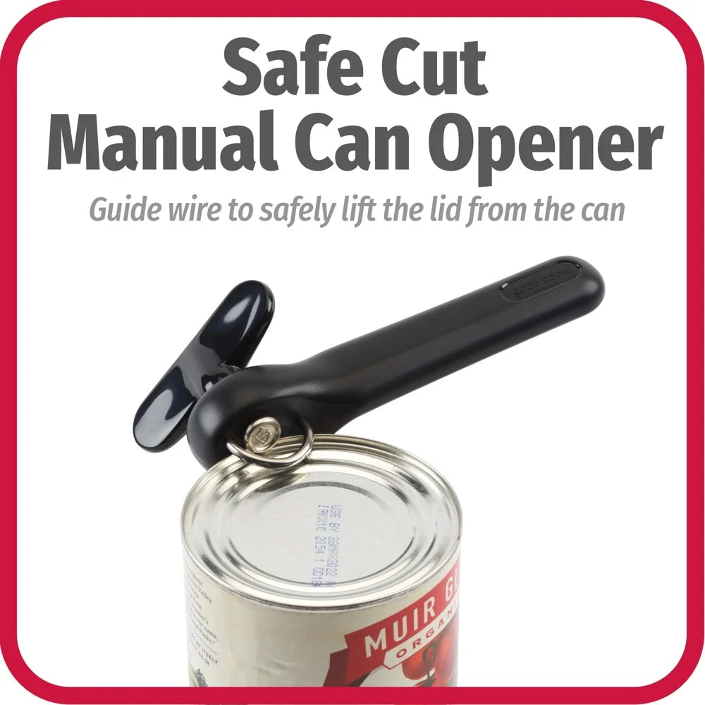 Safe Cut Manual Can Opener Smooth Edge Design Easy Use No Cross Contamination Ideal Kitchen Cooking Accessories Easy Twist