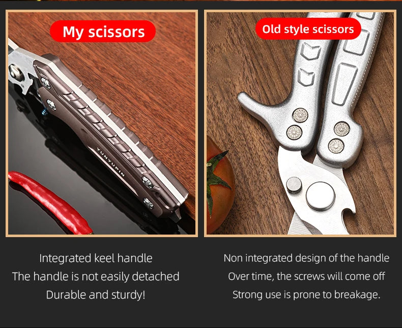 Heavy Duty Poultry Shears - A Must Have Kitchen Shears for Chicken and Meat Cutting - Stainless Food Kitchen Scissors