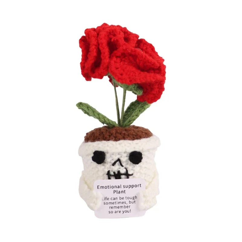 Halloween Pumpkins Crochet Punpkin Ghost Sunflower Desktop Ornament Decoration Halloweren Gift Potted Plant Summerween