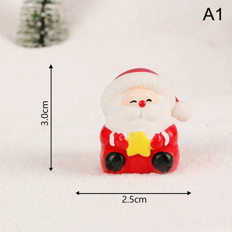 1Pc Mini Christmas Decoration Elk Christmas Figurines Fairy Garden Decor Snow Landscape Model Ornaments Resin Miniatures