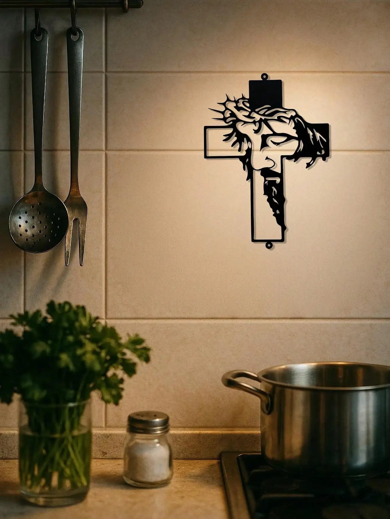 Premium 11.8Inch Jesus Metal Cross Wall Hanging–Rustic Christian Home Decor for Indoor&Outdoor Walls,Faith-Based Art for Bedroom