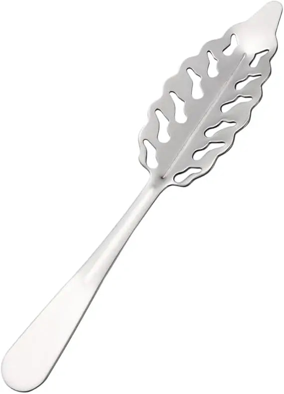 Stainless Steel Cube Sugar Colander Strainer and Ice Filter Spoon for Cocktails and Cooking Rustproof Kitchen Utensil Leaves Si