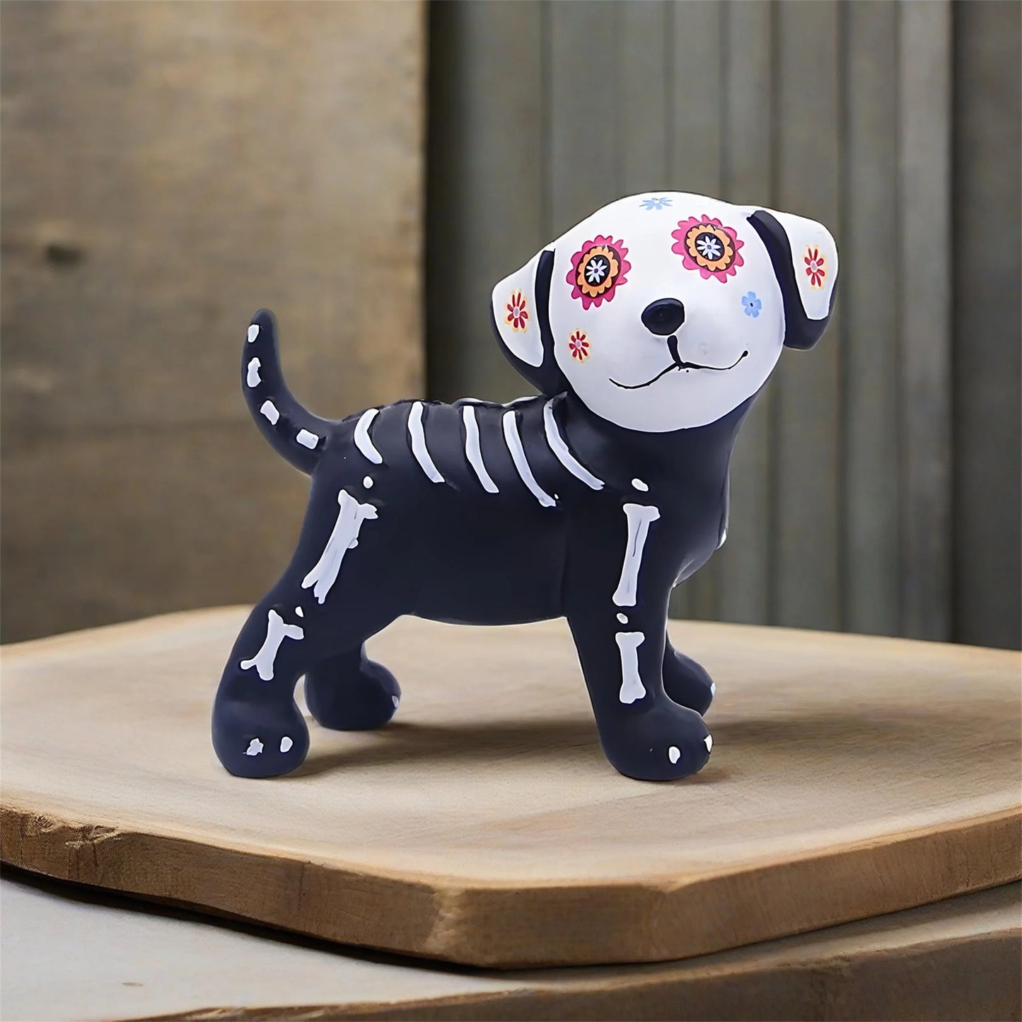 Spooky Halloween Resin Figurine Cute Dog Cat Desktop Decorative Ornaments for Home Living Room Office Decoration