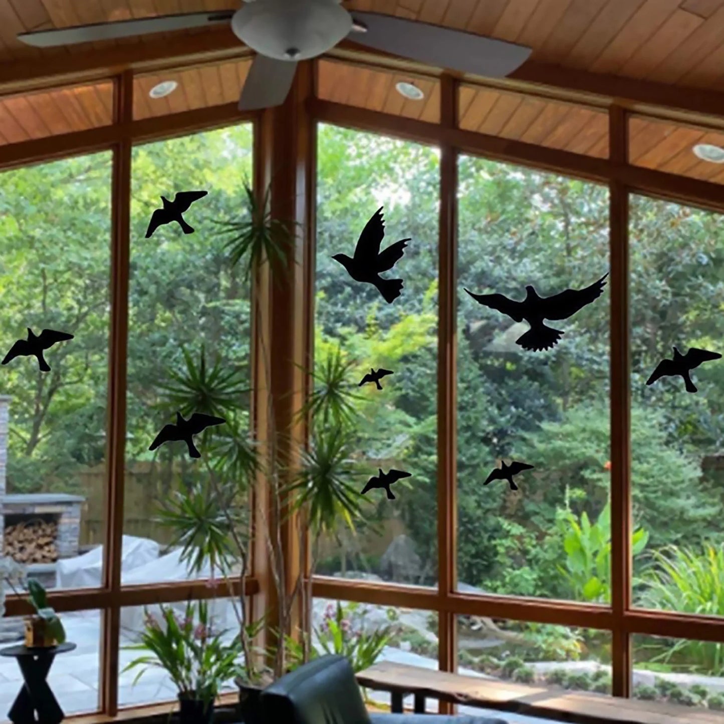 1-10sets Window Alert Bird Stickers Anti-Collision Fly Pigeon Wall Sticker Home Decoration Self-Adhesive Silhouettes Decal Decor