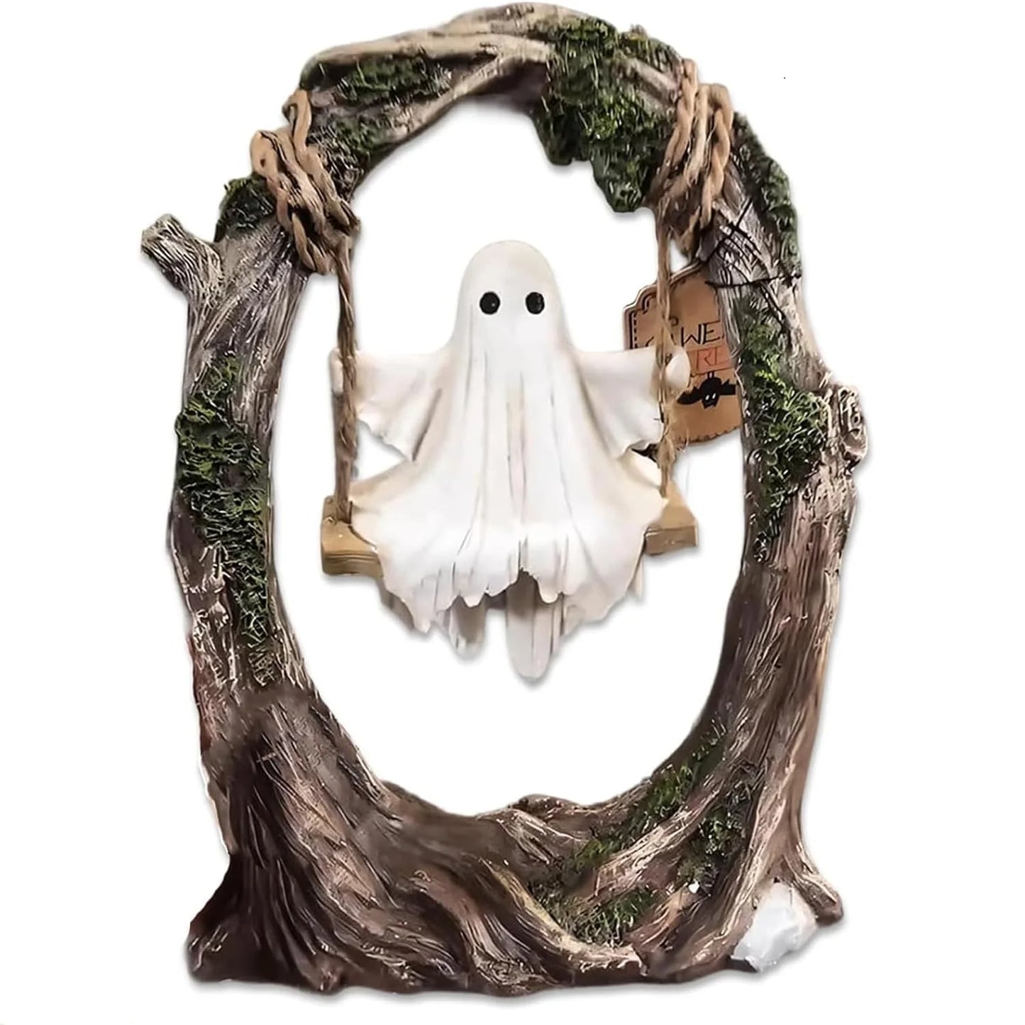 Swinging Ghost Ornament Multi-Purpose Cute Spooky Halloween Figurine Lovely Ghost Decorations for Desktop Bookshelf Decor