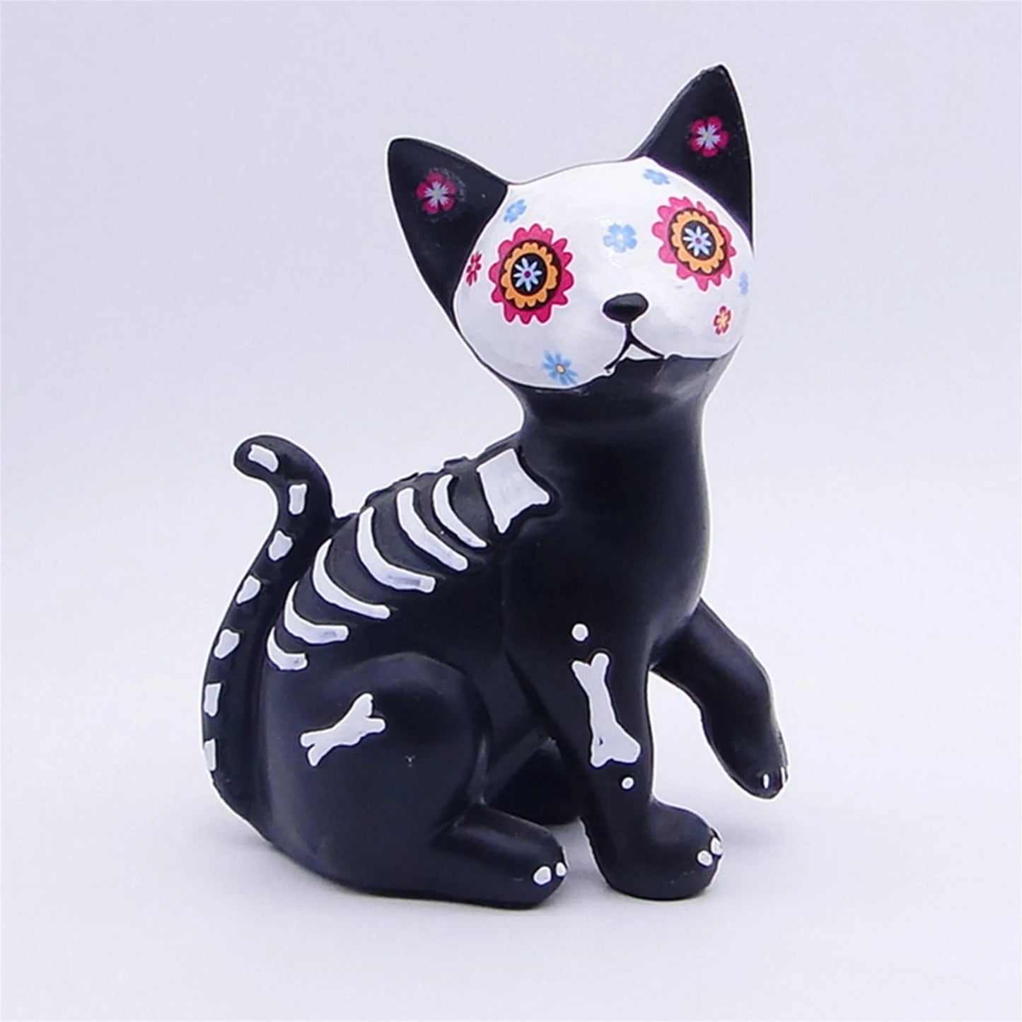 Spooky Halloween Resin Figurine Cute Dog Cat Desktop Decorative Ornaments for Home Living Room Office Decoration