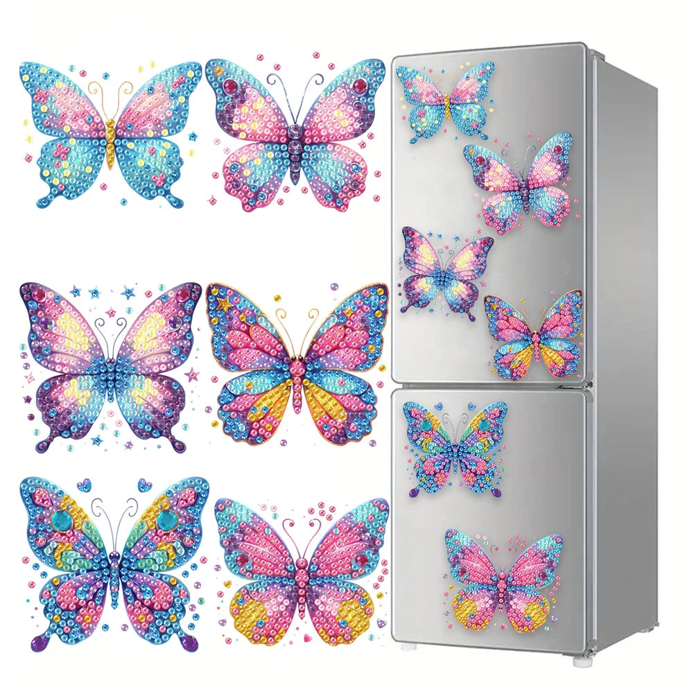 6Pcs Acrylic Beach Diamond Painting Refrigerator Magnet Diamond Painting Fridge Magnet DIY Fridge Stickers for Car Mailbox Decor
