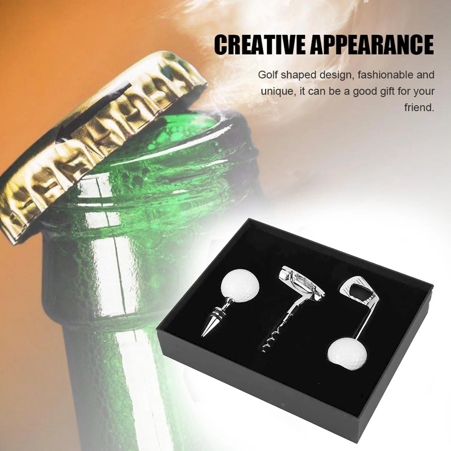 Golf Shaped Corkscrew Red Wine Beer Bottle Opener Cork Opener Club Bar Kitchen Tool Set
