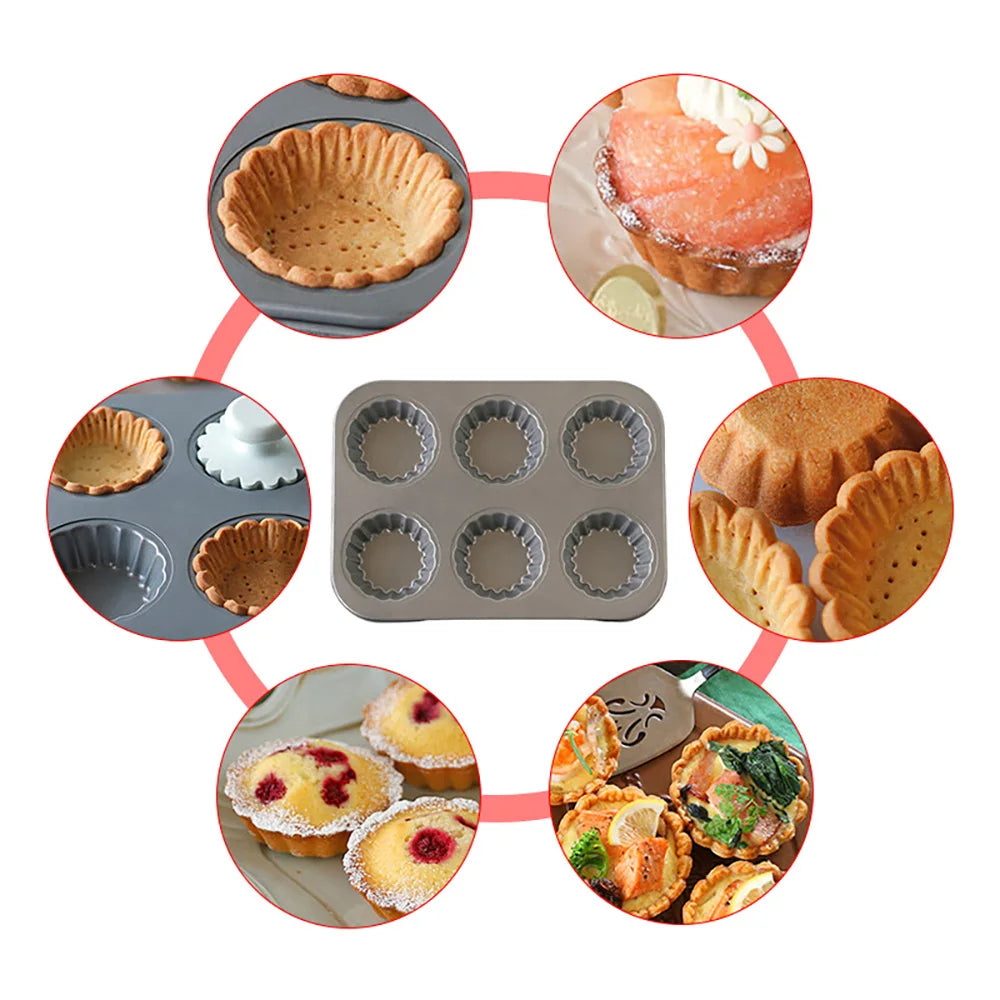 Carbon Steel Flower Lace Bakeware Mold Mini Cupcake Biscuit Mold DIY Mould Cookie Fruit Egg Tart Kitchen Pastry Baking Tool