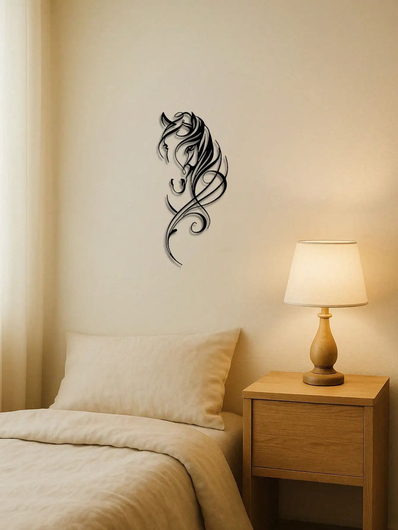 Modern Abstract Horse Metal Wall Sculpture – Industrial Decor – Halloween, Christmas Gift
