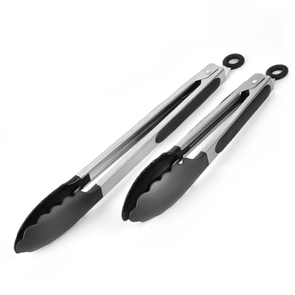 BBQ Grilling Tong Stainless Steel Anti-scalding Bread Food Clip Salad Bread Serving Non-Stick Tool for Kitchen Barbecue
