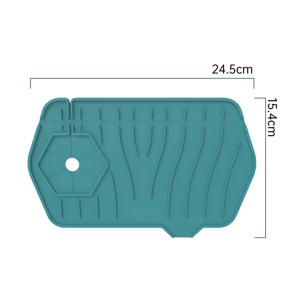 Silicone Drain Pad Countertop Protector Water Splash Catcher Mats Double-sided Faucet Splash Guard Tray Bathroom Kitchen Gadgets