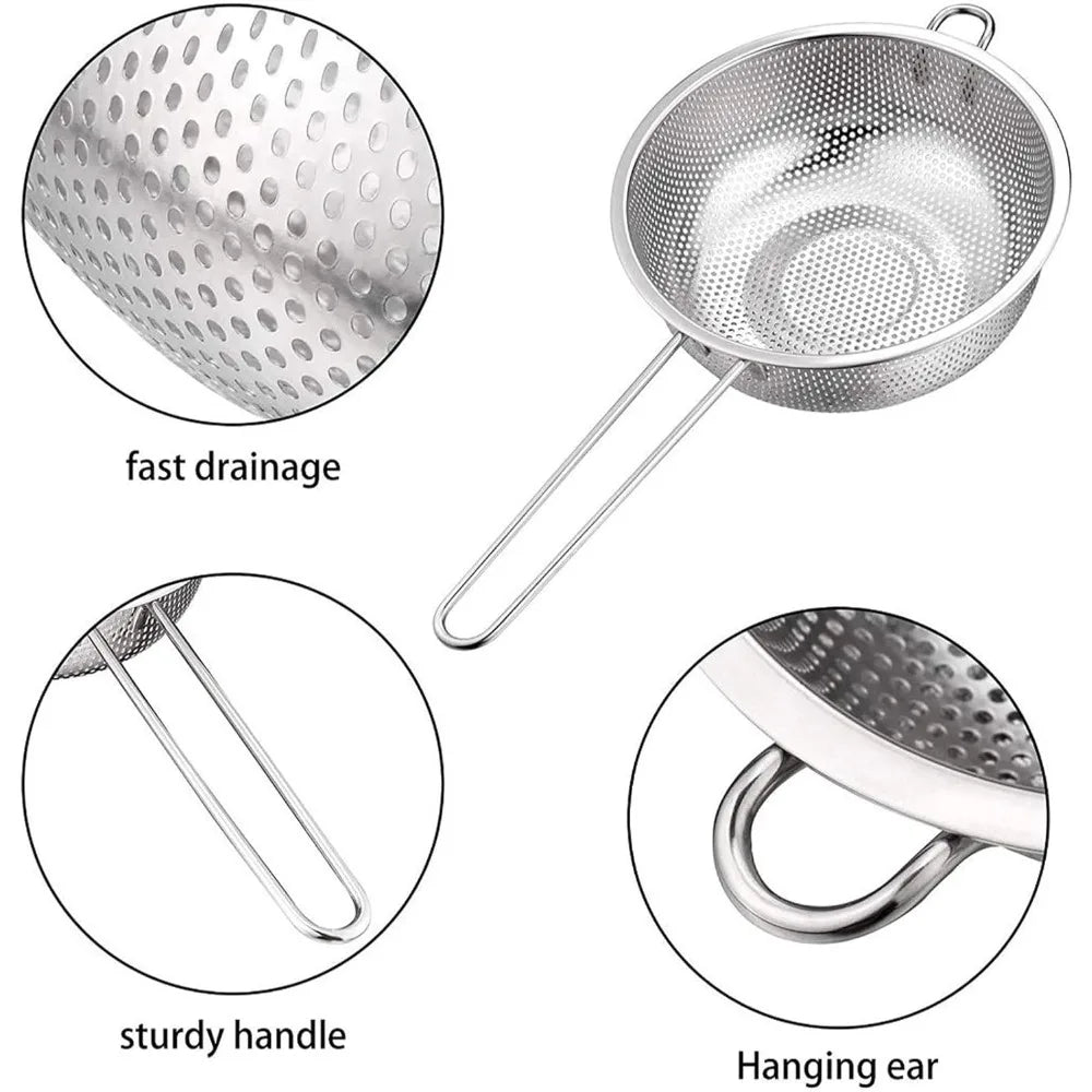 Multifuntional Stainless Steel Colander Ease Of Use And Efficiency For Efficient Straining And Draining In Kitchen