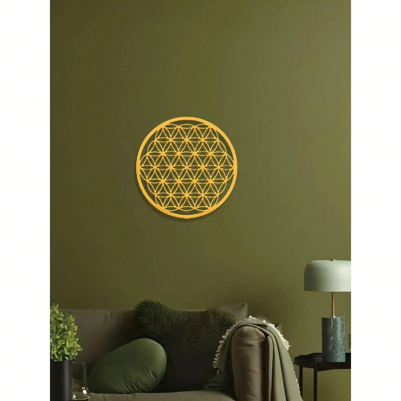 Flower of Life Metal Wall Sculpture - Elegant Lotus Decor Above-Couch Art for Living Room & Bathroom Perfect Housewarming Gift