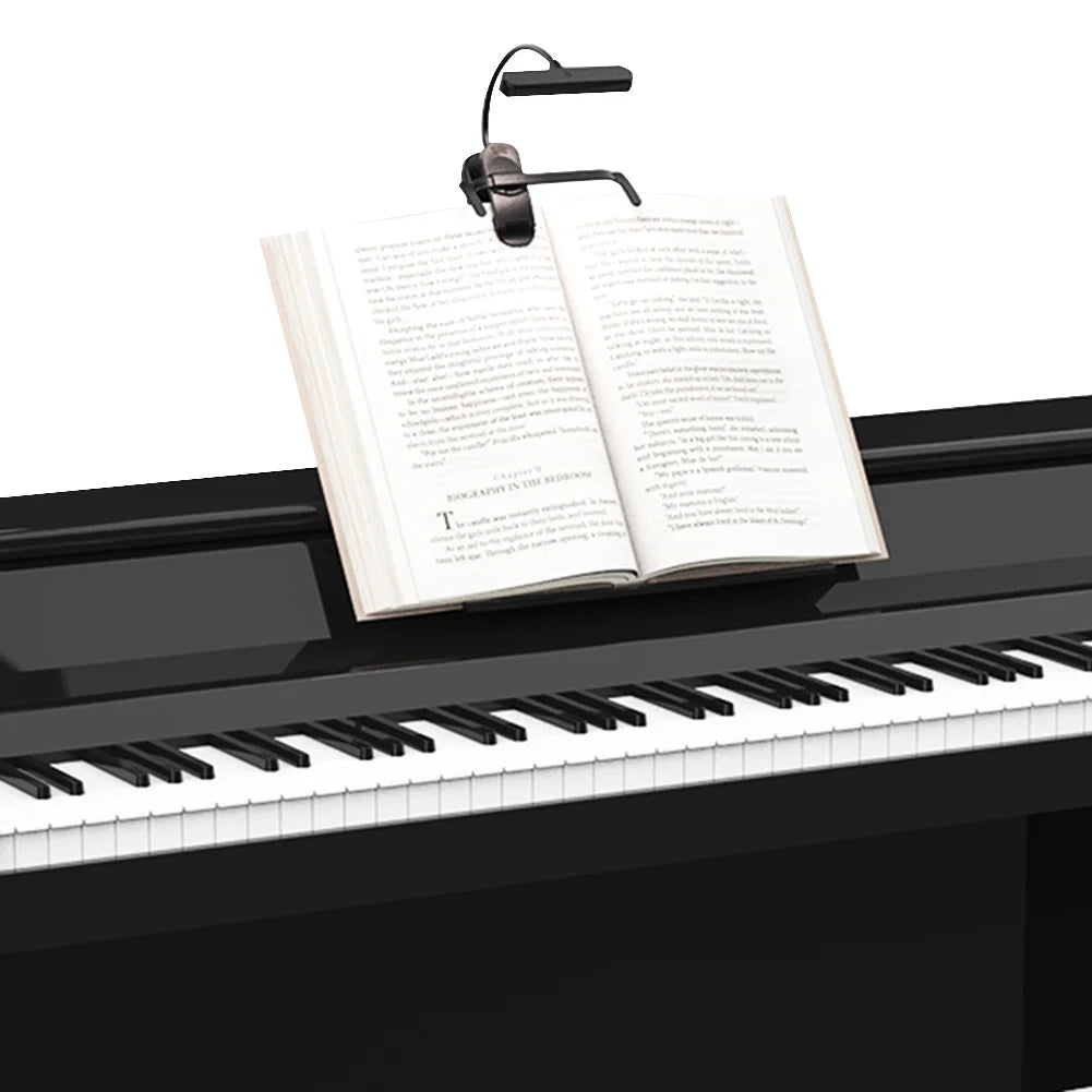 LED Music Stand Light with Flexible Neck Clip On Reading Light Touch Stepless Dimming Clip On Book Lamp for Home Office