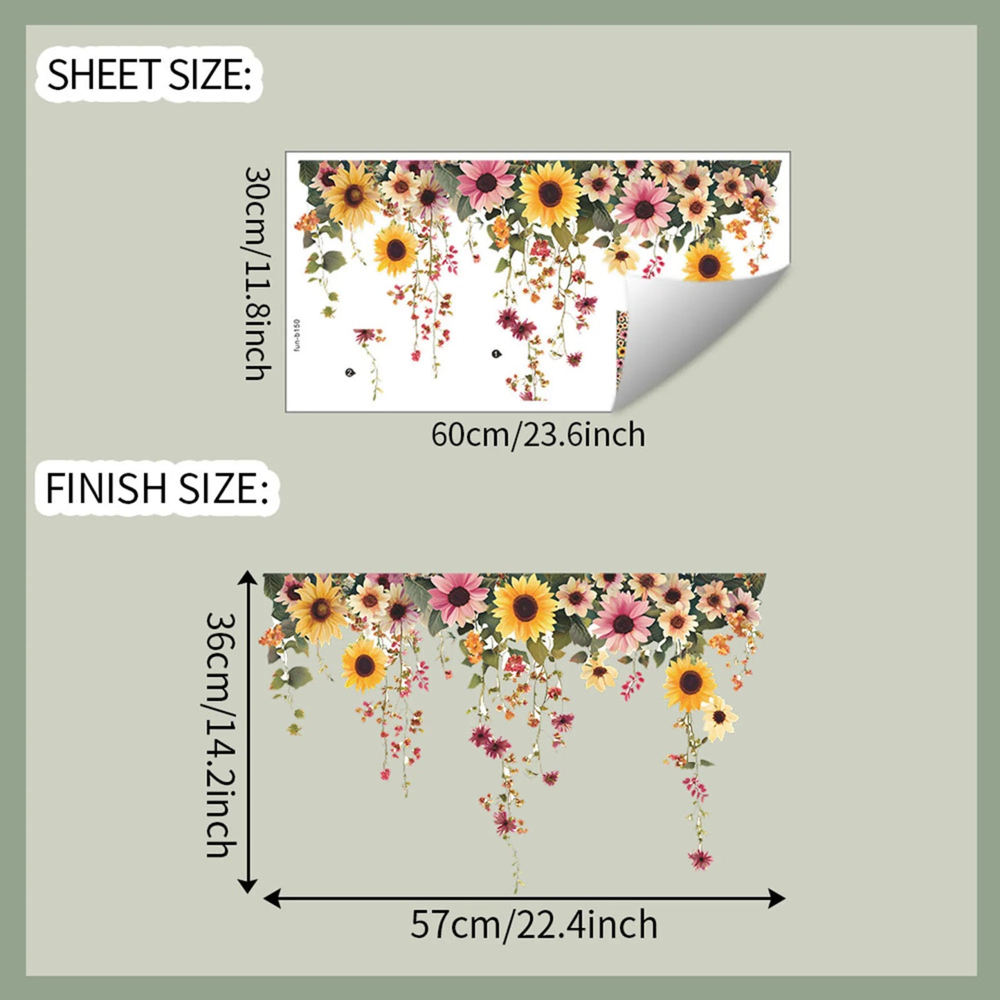 Floral and Foliage Wall Decals Peel and Stick Mural Art for Home Decor Bedroom Living Room Accent Wall Background Decoration