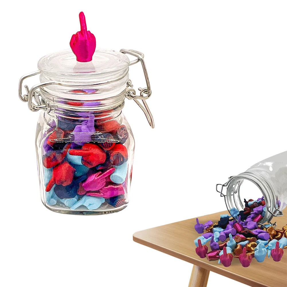 Jar Of Middle Fingers Mini 3D Printed Middle Fingers Funny Middle Finger Jar Unique Home Decor and Novelty Gift