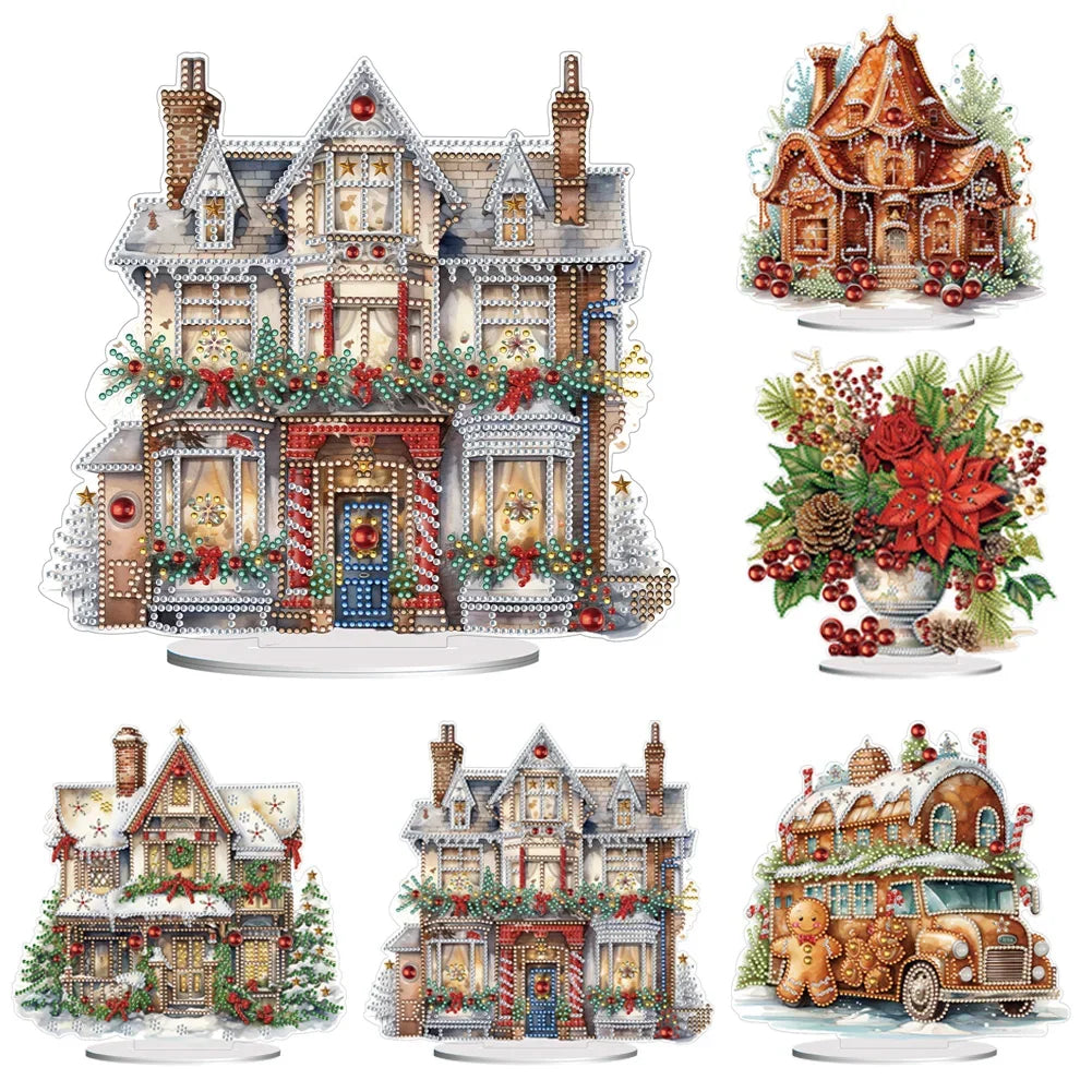 Special Shape Diamond Painting Table Decor Diamond Art Table Decor Christmas Crystal Painting Desktop Kit Gift for Christmas