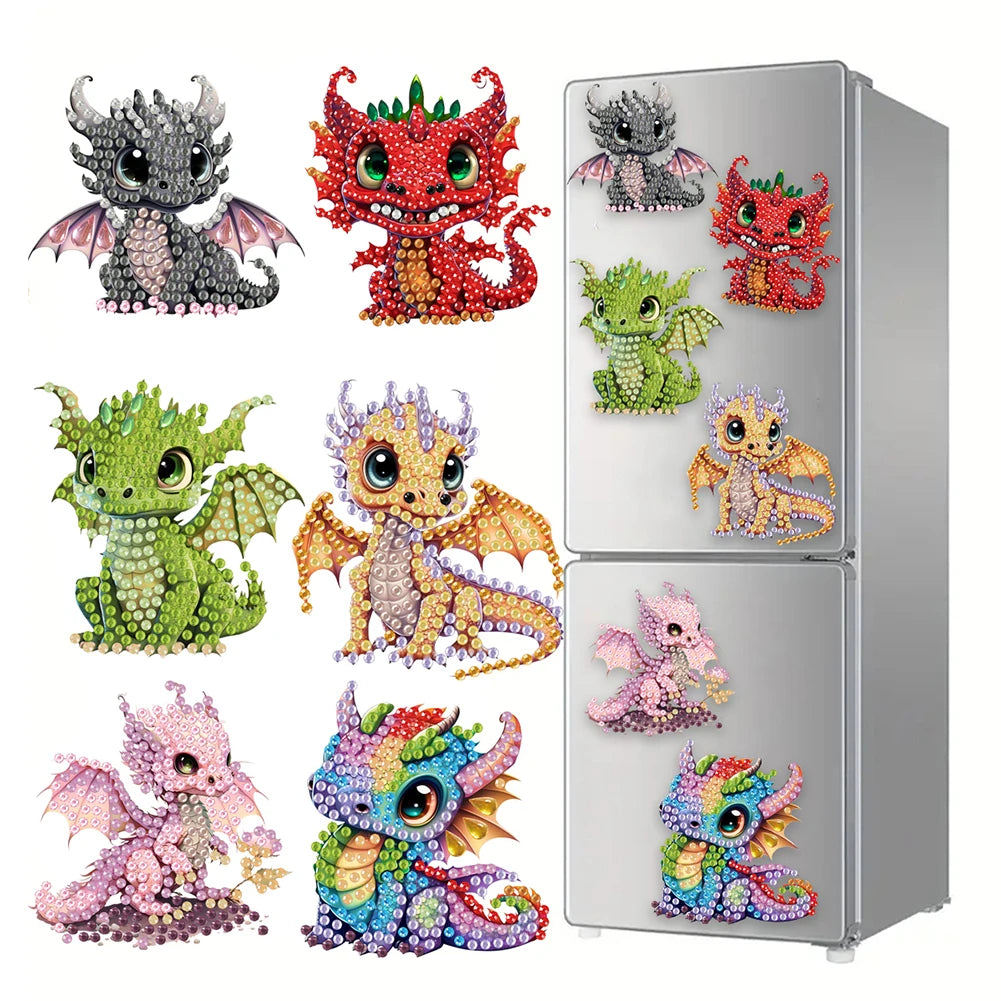 6Pcs Acrylic Beach Diamond Painting Refrigerator Magnet Diamond Painting Fridge Magnet DIY Fridge Stickers for Car Mailbox Decor
