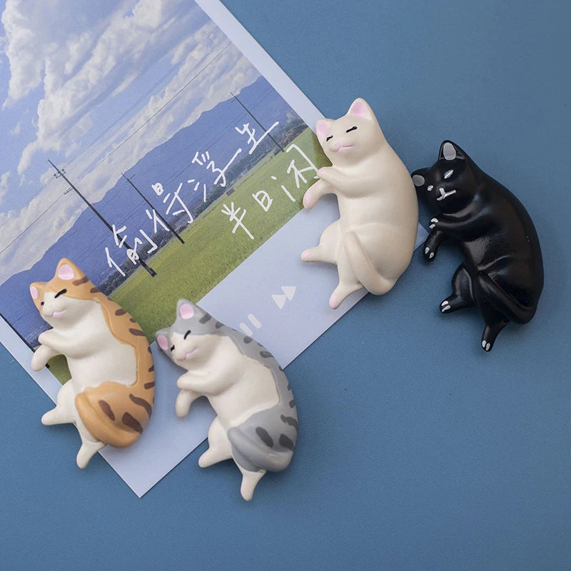 6pcs Kawaii Resin Mini Sleeping Cat Mini Figures Miniature Things Statues Dollhouse Room Home Decor Items Desk Accessories