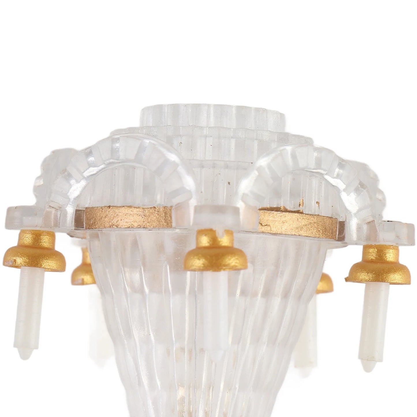 【New】Miniature Chandelier 1/12 Scaled Vivid Decorative Ceiling Lamp with 5 LED Candle for Dollhouse LED Miniature Chandelier