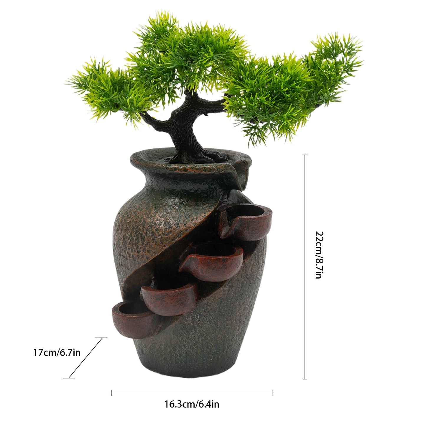 Mini Waterfall Tabletop Fountain, Indoor Relaxation Water Feature, Tabletop Fountains for Home Decoration