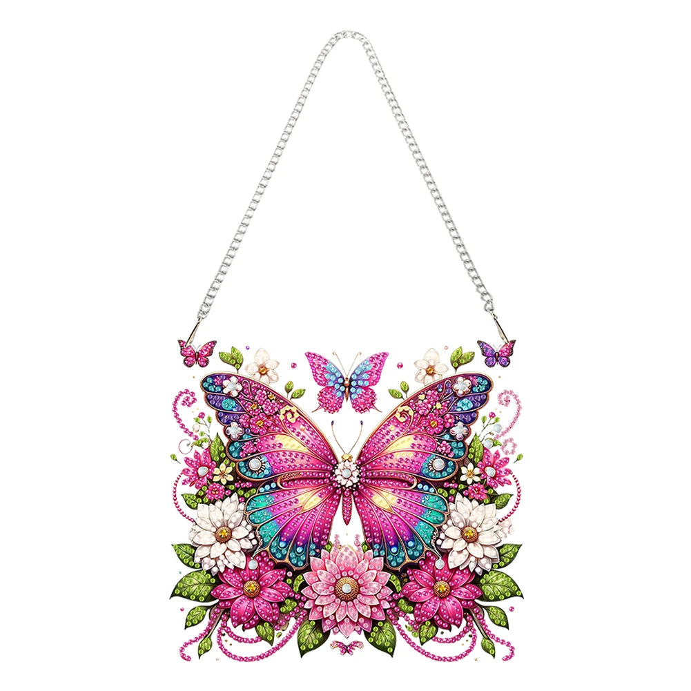 Acrylic 2D/Flat DIY Diamond Painting Set Hanging Diamond Art Kits Rhinestone Diamond Art Window Pendants Wall Door Decoration