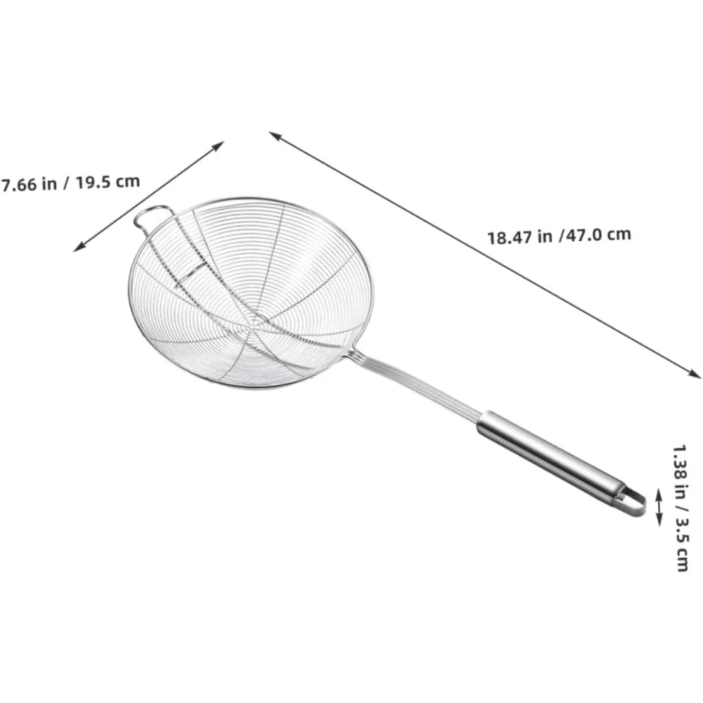 Stainless Steel Slotted Spoon with Hanging Hook Versatile Kitchen Strainer for Pasta Noodles and Frying Ergonomic Design and Ea
