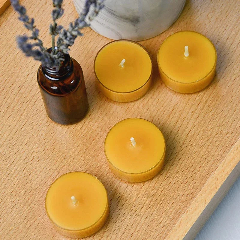 6/12Pack Beeswax Honey Candles for Ritual Tealight Candles Church Prayer Religous Prayer Candles Wholesale Decor Party Birthday