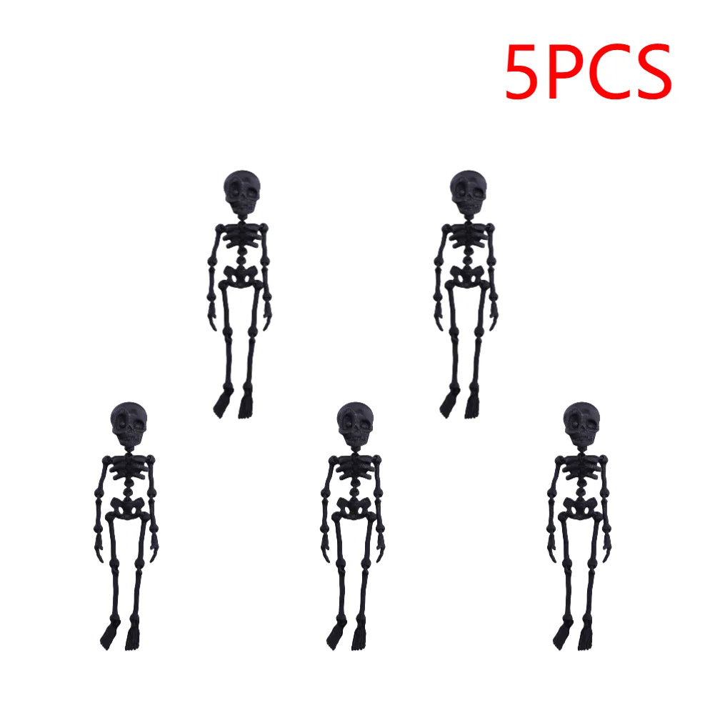 2/5PCS 3D Printed Skeleton Fridge Magnets with Movable Joints Cute Skull Fridge Magnets Home Kitchen Halloween Funny Decoration
