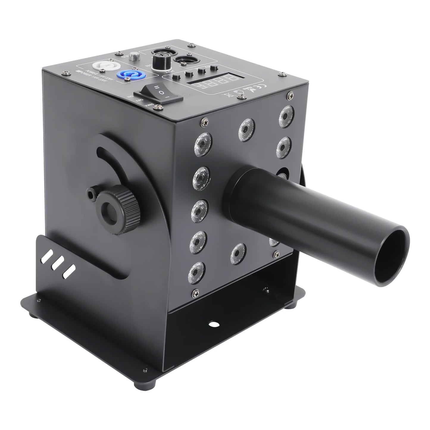 CO2 Fog Machine 110V with 12 LEDs 19.69-26.25ft Jet Effect, DMX Controlled for Parties, Stage, Halloween