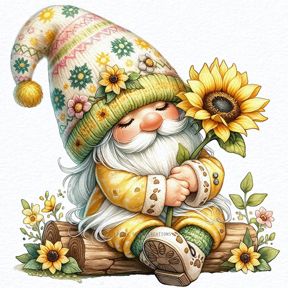 30*30CM 5D DIY Full Round Drill Diamond Painting Easter Gnome Egg Kit Home Decoration Art Craft Mosaic Painting