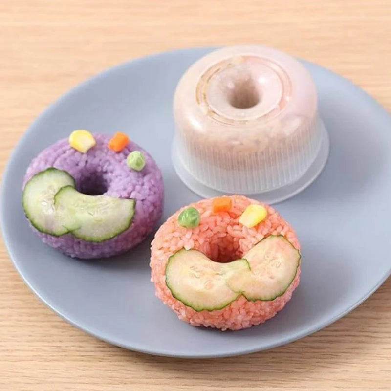 2PCS Creative Sushi Donut Shape Maker Rice Ball Mold Home Non-Stick Rice Mold