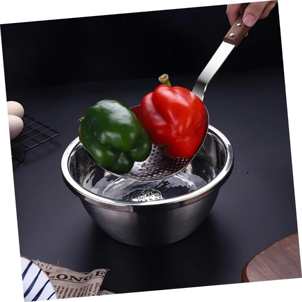 Stainless Steel Frying Spoon Pepper Spoon Colander Strainer Food Serving Tool Hot Pot Skimmer Heat-resistant Easy to Store