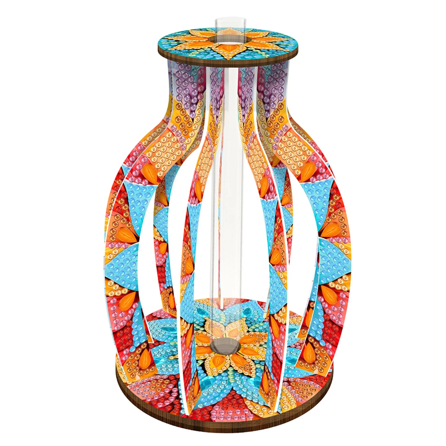 Wood Flower Diamond Painting Tabletop Ornaments Kit Desktop Diamond Art Kits Rhinestones Desktop Ornaments for Home Office Decor