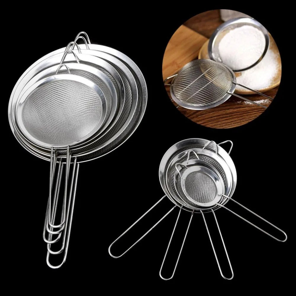 201Stainless Steel Flour Strainer Meshs Colander Kitchen Colander Sieves Cooking Tool For Kitchen Sifting And Filtering