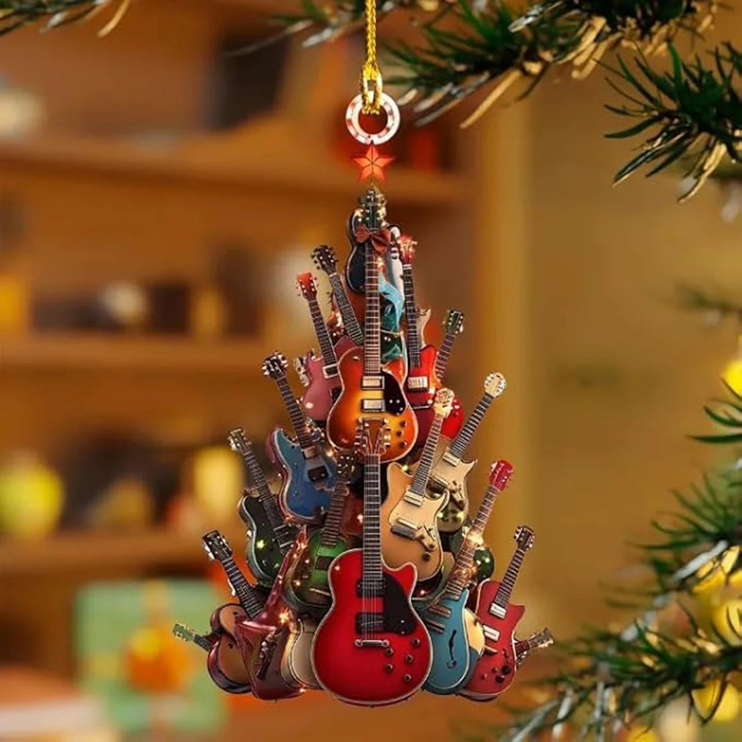 2d Acrylic Guitar Christmas Tree Decoration Home Decoration Christmas Decoration Navidad Decoraciones Para El Hogar 2025